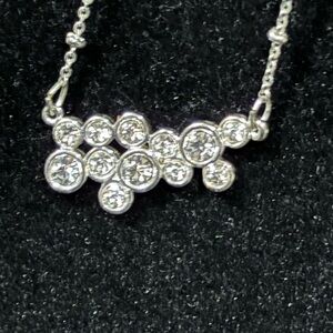 LC Lauren Conrad Elegant Silver Tone Necklace with Crystal Accents